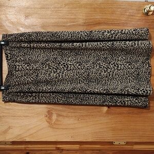 Cato Animal Print Midi Skirt Tan Black Cheetah Stretchy Lined Flowy Sheer 14/16W